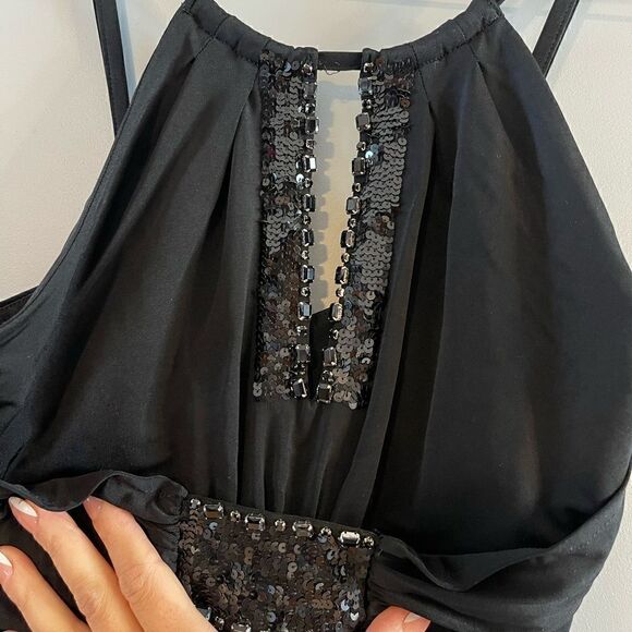 VTG Guess Embellished Halter Mini Dress in Black | SZ S - Picture 8 of 17